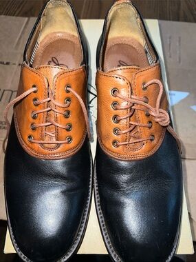 Johnston & Murphy Two-Tone Leather Derby Shoes - Black & Brown